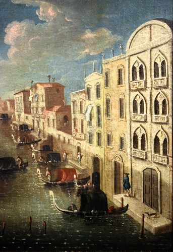 Antiquités - Venise, défilé de gondoles sur le canal - Gabriele Bella (Venise 1730-1799)